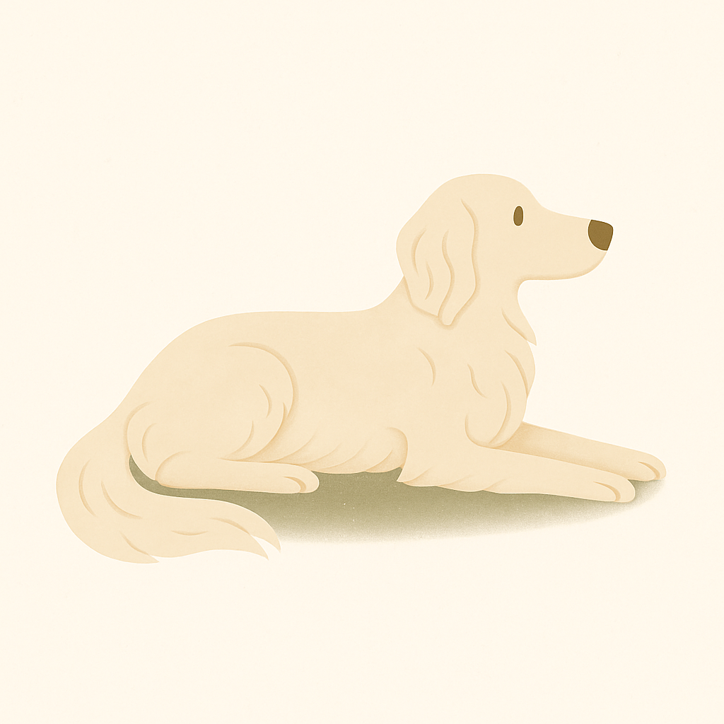 Cartoon image of dog laying down